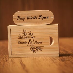 Drewniany Pendrive 128 GB z podwójnym grawerem