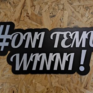 Srebrny napis #ONI TEMU WINNI